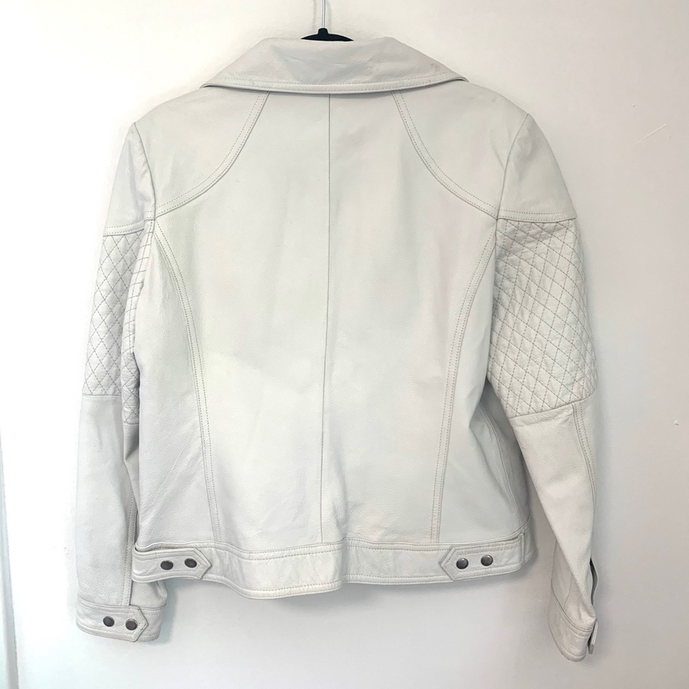 Colebrook genuine leather white zip jacket - Picture 4 of 5